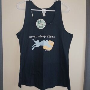 Dog is Good NWT Never Sleep Alone Tank Top Shirt Dog lover‎ Dog Mom
